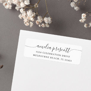 Simple Elegant Calligraphy Script Return Address
