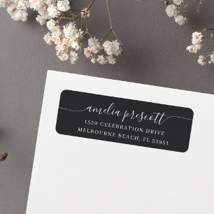 Simple Elegant Calligraphy Script Return Address