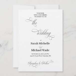 Simple Elegant Calligraphy Script Wedding Invitation