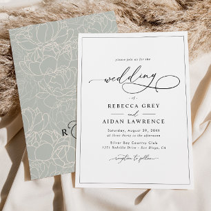 Simple Elegant Calligraphy Script Wedding Invitation