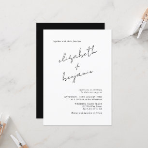 Simple Elegant Calligraphy Script Wedding Invitation