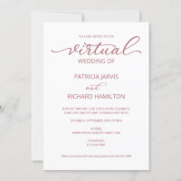 Simple Elegant Calligraphy Virtual Wedding