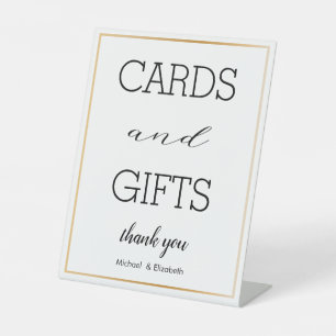 Simple elegant Calligraphy Wedding Cards & Gifts Pedestal Sign