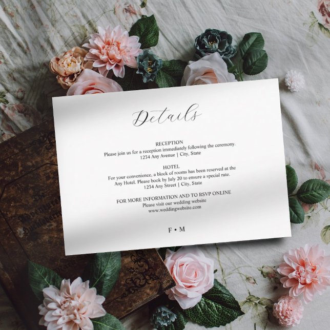 Simple elegant calligraphy wedding enclosure card  (Creator Uploaded)