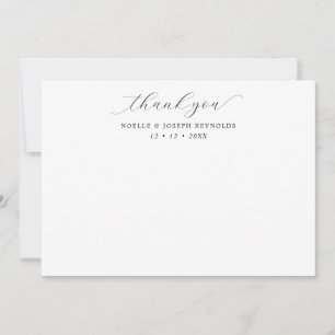 Simple Elegant Calligraphy Wedding Flat Thank You Card