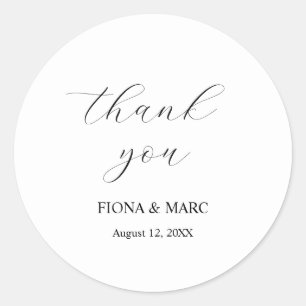 Simple elegant calligraphy wedding sticker