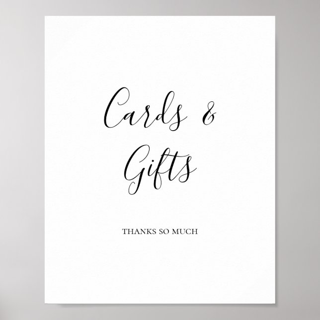 Simple Elegant Cards and Gifts Sign (Front)