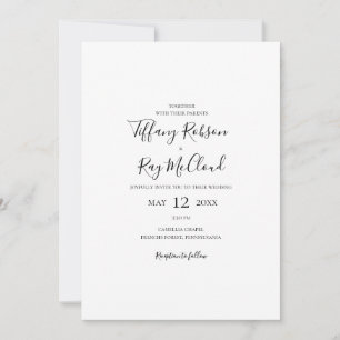 Simple Elegant Casual Wedding Invitation 