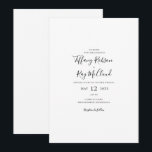 Simple Elegant Casual Wedding Invitation<br><div class="desc">This simple elegant casual wedding invitation is perfect for your modern minimalist black and white wedding. The design features minimal contemporary font accompanied by formal calligraphy. Keep it as is,  or choose to personalise it with your own artwork or photos!</div>