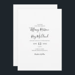 Simple Elegant Casual Wedding Invitation<br><div class="desc">This simple elegant casual wedding invitation is perfect for your modern minimalist black and white wedding. The design features minimal contemporary font accompanied by formal calligraphy. Keep it as is,  or choose to personalise it with your own artwork or photos!</div>