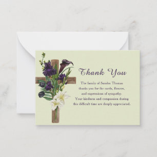 Simple Elegant Celebration of Life Thank You Card