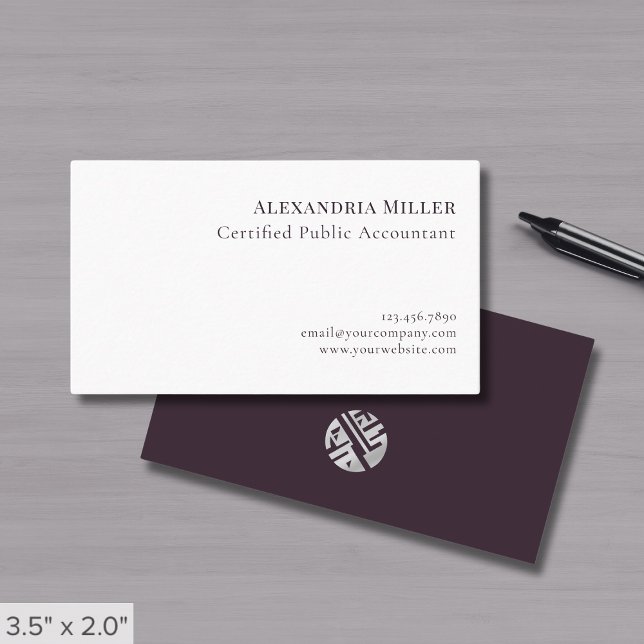 Simple Elegant Certified Public Accountant CPA Business Card (Creator Uploaded)