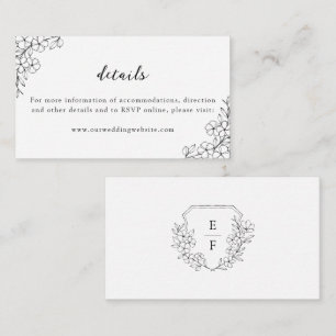 Simple Elegant Cherry Blossom Wedding Details Enclosure Card