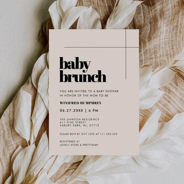 Simple elegant & chic Baby Brunch Invitation (Creator Uploaded)