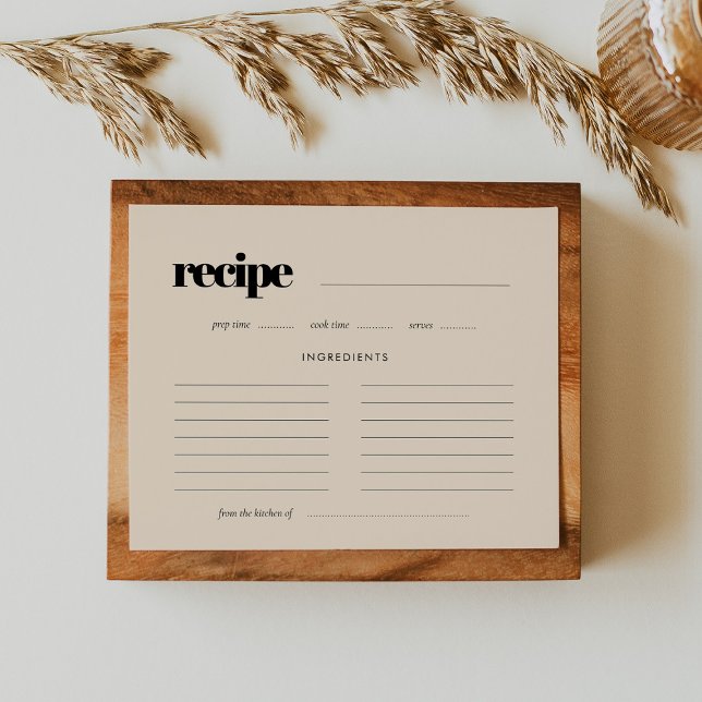 Simple elegant & chic Bridal shower recipe card (Creator Uploaded)