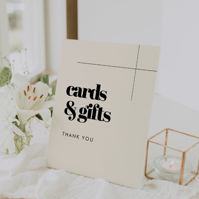 Simple elegant & chic Cards & Gifts wedding Pedestal Sign (Creator Uploaded)