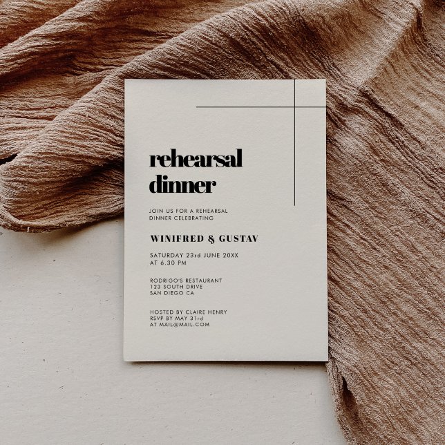 Simple elegant & chic Cream Rehearsal dinner Invitation (Creator Uploaded)