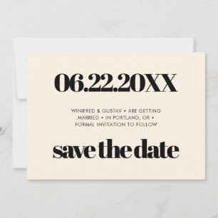 Simple elegant & chic Cream Save the date