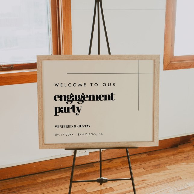 Simple elegant & chic Engagement party welcome Poster (Creator Uploaded)