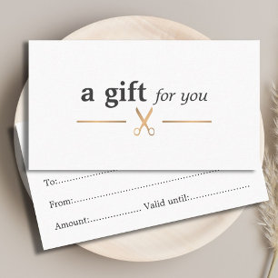 Simple Elegant Chic Faux Gold White Hair Stylist Business Card