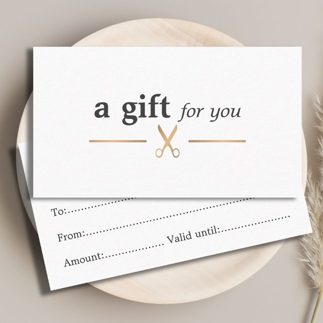 Simple Elegant Chic Faux Gold White Hair Stylist Business Card (Creator Uploaded)