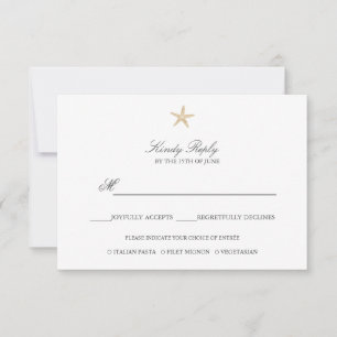 Simple Elegant Chic Gold Foil Starfish menu option