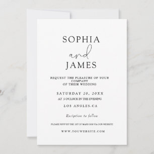 Simple elegant chic Minimalist Wedding invitation