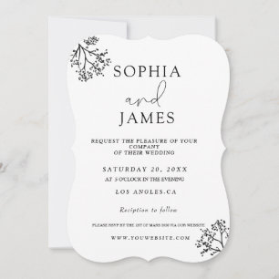 Simple elegant chic Minimalist Wedding invitation