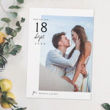 Simple Elegant Chic Photo Wedding Save the Date
