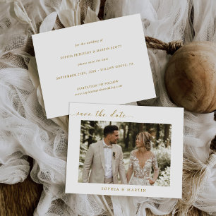 Simple Elegant Chic Photo Wedding Save the Date Invitation Postcard