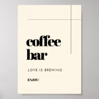 Simple elegant & chic wedding Coffee Bar sign