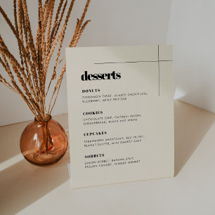 Simple elegant & chic wedding Dessert Bar Pedestal Sign