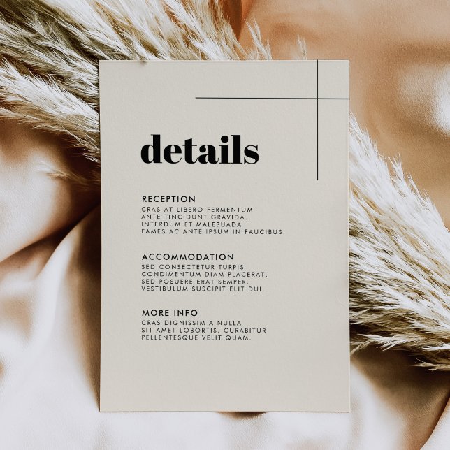 Simple elegant & chic wedding details card (Creator Uploaded)