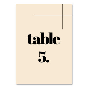 Simple elegant & chic wedding table number