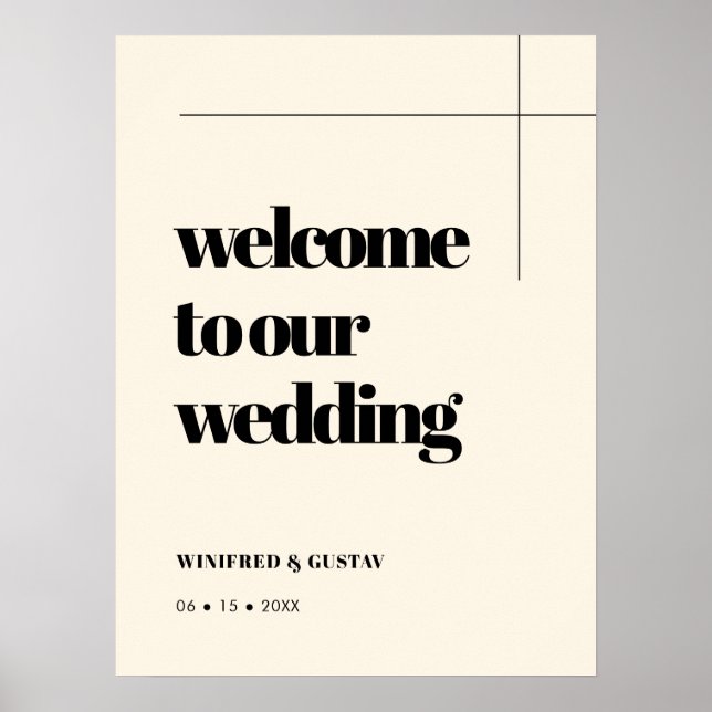 Simple Elegant & Chic Wedding Welcome Cream Poster (Front)