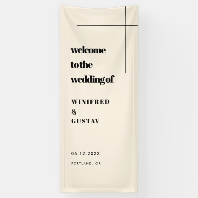 Simple Elegant & Chic Welcome to our Wedding Banner (Vertical)