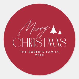 Simple Elegant Christmas  Classic Round Sticker