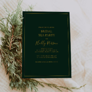 Simple Elegant Christmas Green Bridal Tea Party Invitation