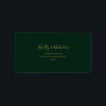 Simple Elegant Christmas | Green RSVP Address Label<br><div class="desc">This simple elegant Christmas | green RSVP address label is perfect for your minimalist modern winter wedding. The classic gold luxury calligraphy, along with the traditional green background, is sure to complete the holiday vibe you're looking for. You can personalise with your own photos or graphics or keep it as...</div>