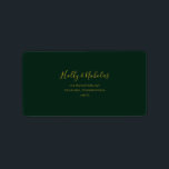 Simple Elegant Christmas | Green RSVP Address Label<br><div class="desc">This simple elegant Christmas | green RSVP address label is perfect for your minimalist modern winter wedding. The classic gold luxury calligraphy, along with the traditional green background, is sure to complete the holiday vibe you're looking for. You can personalise with your own photos or graphics or keep it as...</div>