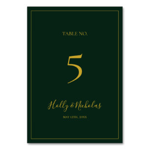 Simple Elegant Christmas   Green Table Number