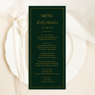 Simple Elegant Christmas   Green Wedding Dinner Menu