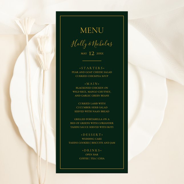 Simple Elegant Christmas | Green Wedding Dinner Menu (Creator Uploaded)