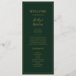 Simple Elegant Christmas   Green Wedding Program Programme