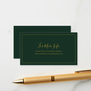 Simple Elegant Christmas Green Wedding Website Enclosure Card