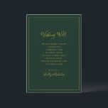 Simple Elegant Christmas | Green Wishing Well Card<br><div class="desc">This simple elegant Christmas | green wishing well card is perfect for your minimalist modern winter wedding. The classic gold luxury calligraphy, along with the traditional green background, all bordered with a minimal frame, is sure to complete the colourful holiday vibe you're looking for. You can personalise with your own...</div>