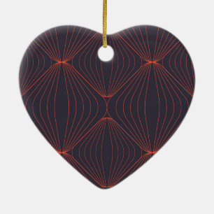 Simple, elegant Christmas inspired graphic pattern Ceramic Tree Decoration
