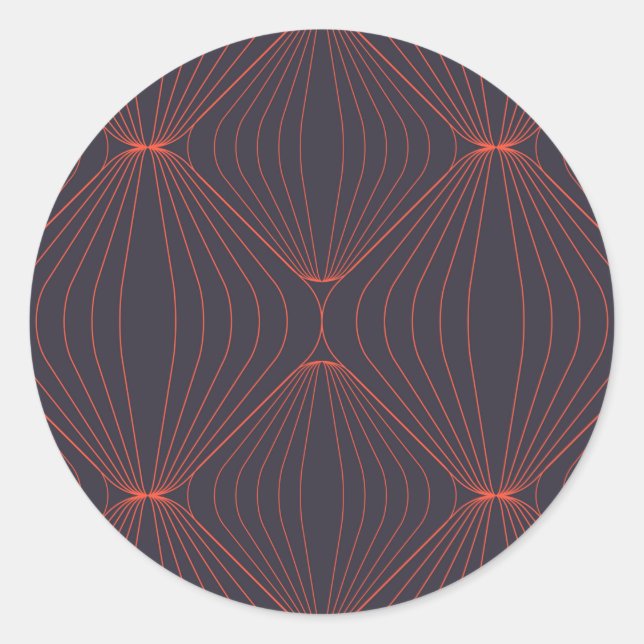 Simple, elegant Christmas inspired graphic pattern Classic Round Sticker (Front)