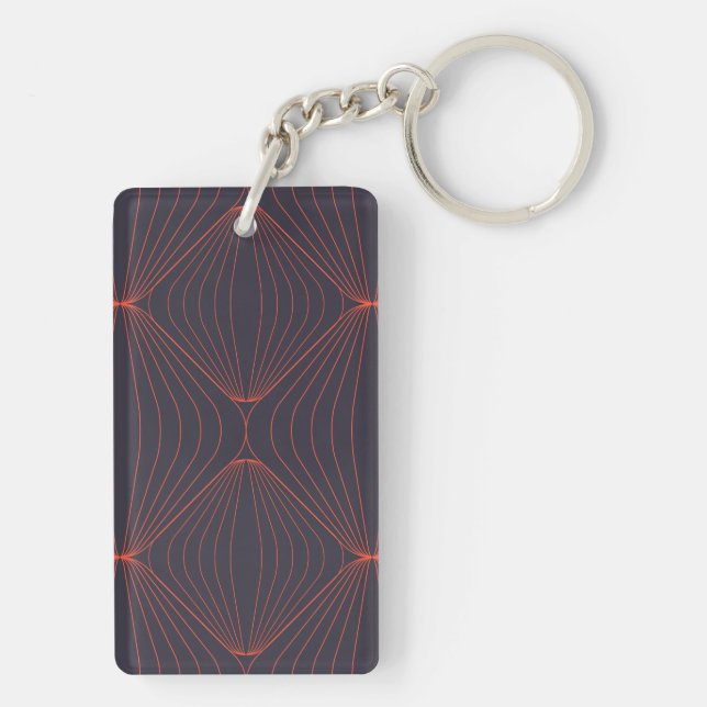 Simple, elegant Christmas inspired graphic pattern Key Ring (Back)