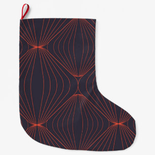 Simple, elegant Christmas inspired graphic pattern Large Christmas Stocking